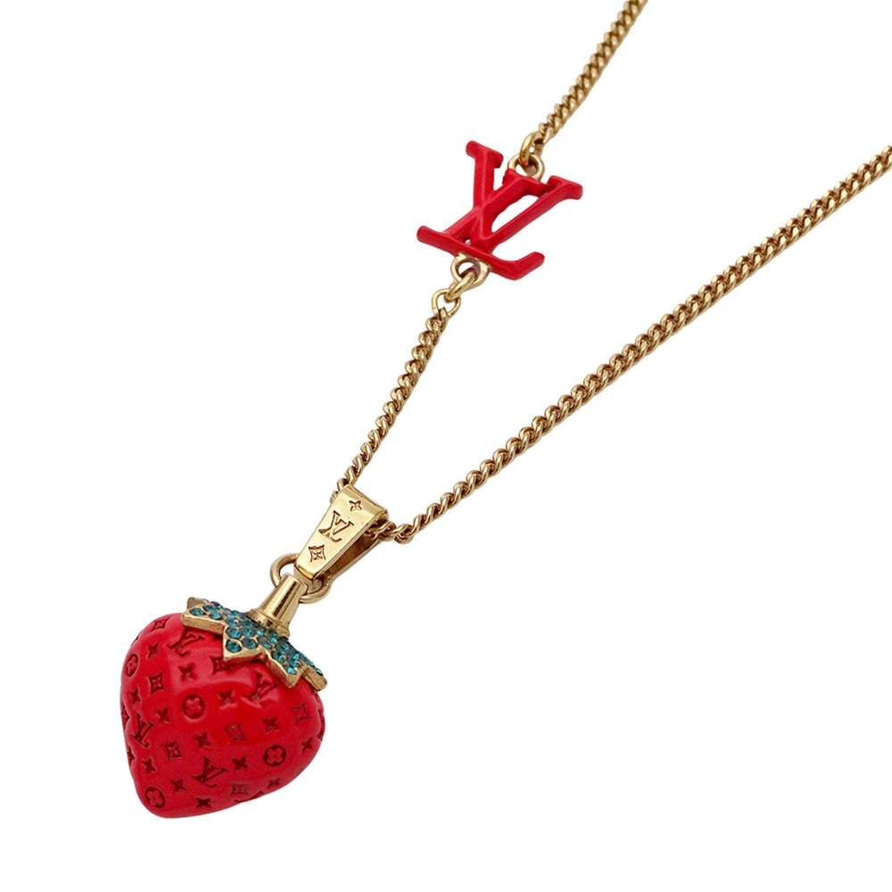 Louis Vuitton Strawberry Red and Gold Necklace